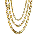 Stainless Steel Cuban Link Chain Necklace for Men | Punk Gold Black Silver